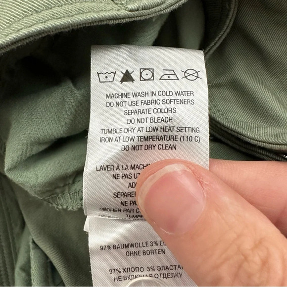 Lole Chino Tapered Leg‎ Ankle Pants Casual Cotton Blend Green Women's L x 26 - Picture 5 of 8